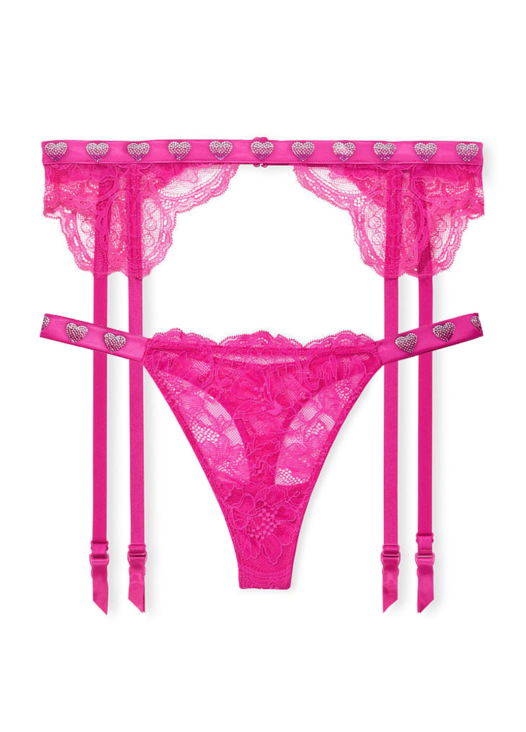 Розовый демисезонный комплект (трусики, пояс для чулок) Victoria's Secret