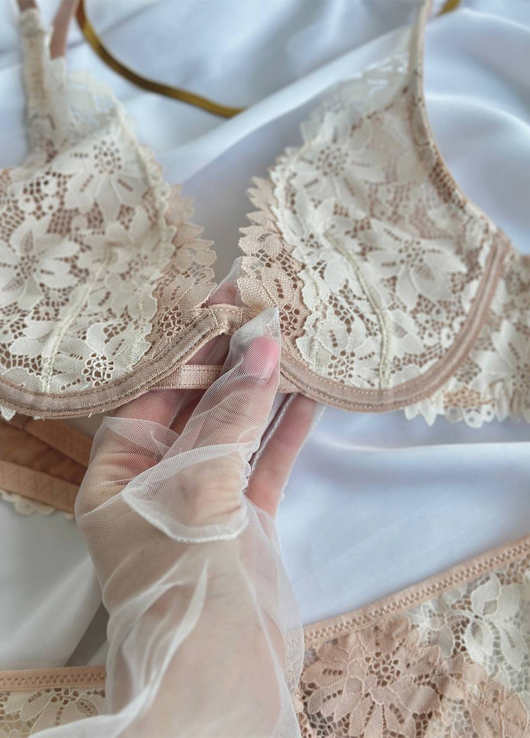 Бежевий демісезонний комплект (бюстгальтер, трусики) NOVA VEGA