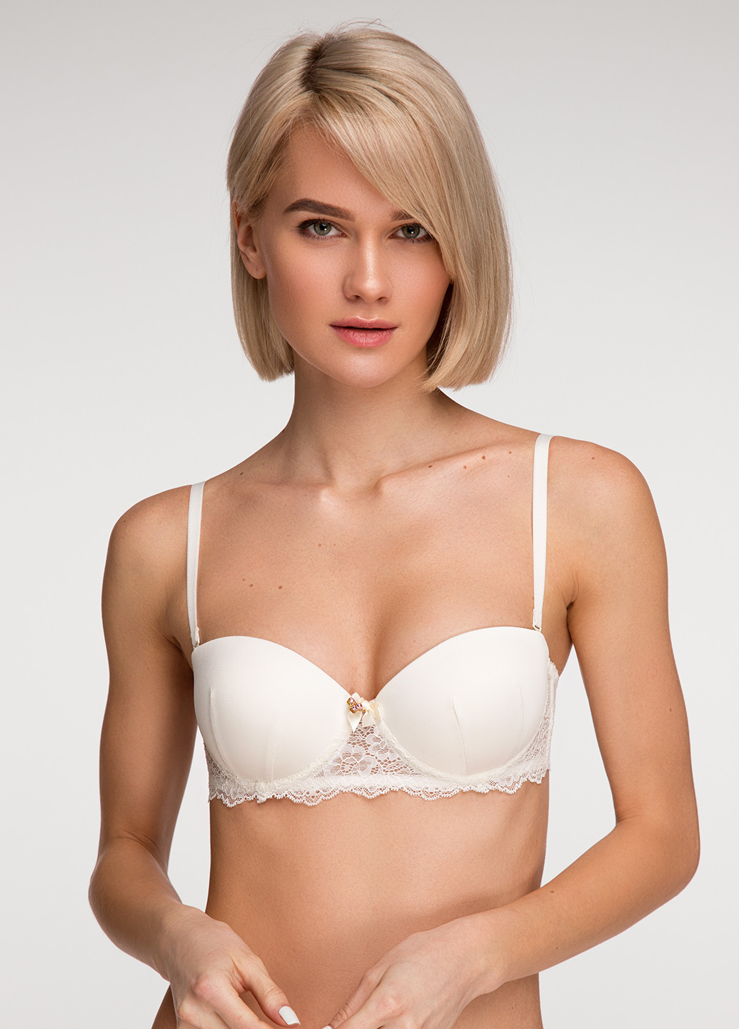 Айворий балконет бюстгальтер Sambario з кісточками поліестер, мереживо