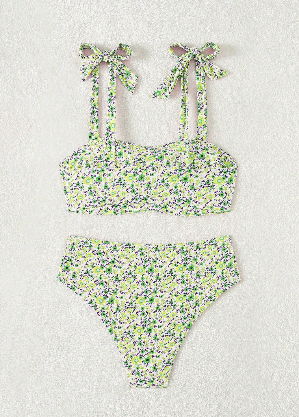 Комбінований літній купальник (ліф, трусики) бандо, роздільний SHEIN