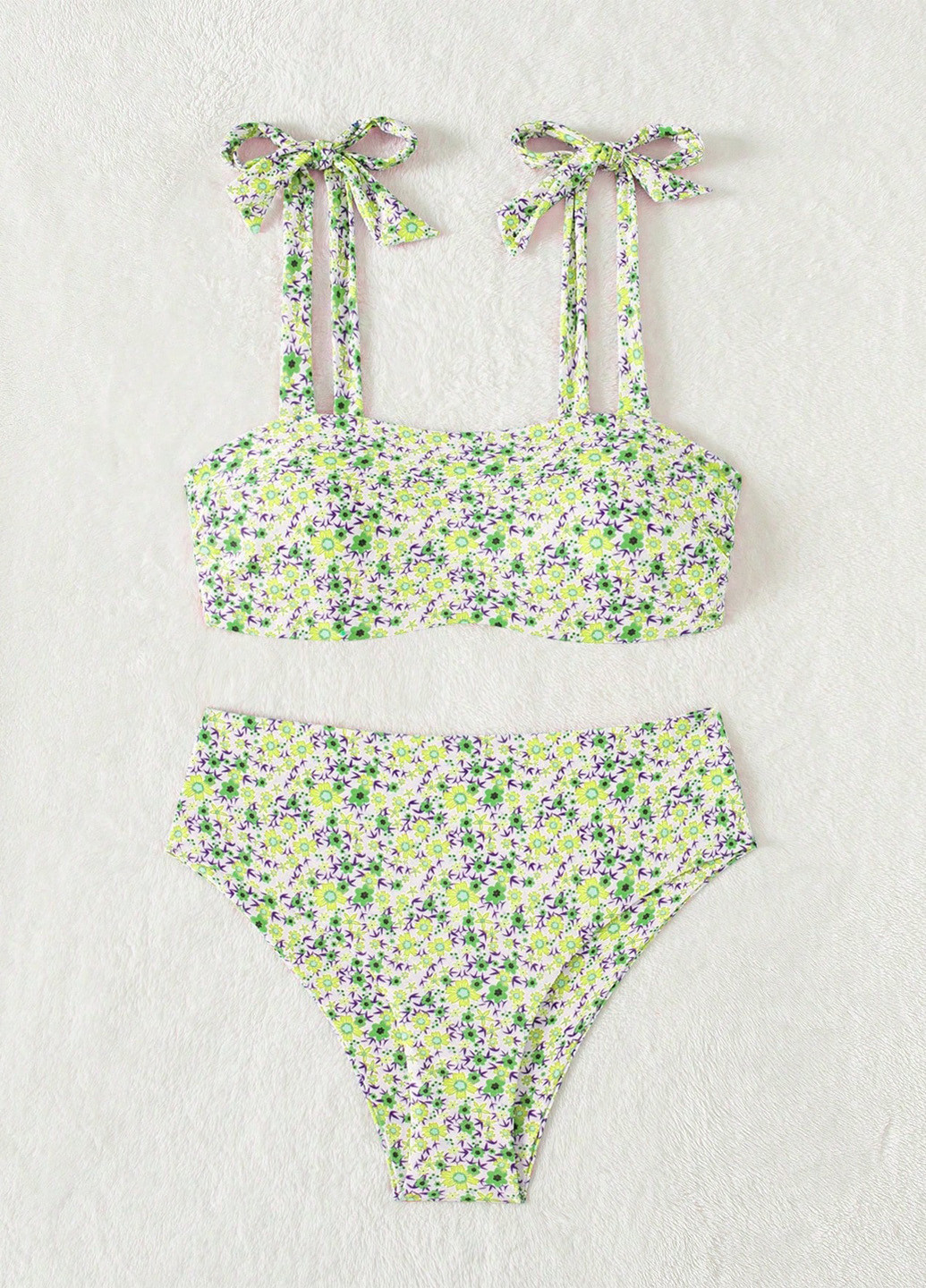 Комбінований літній купальник (ліф, трусики) бандо, роздільний SHEIN