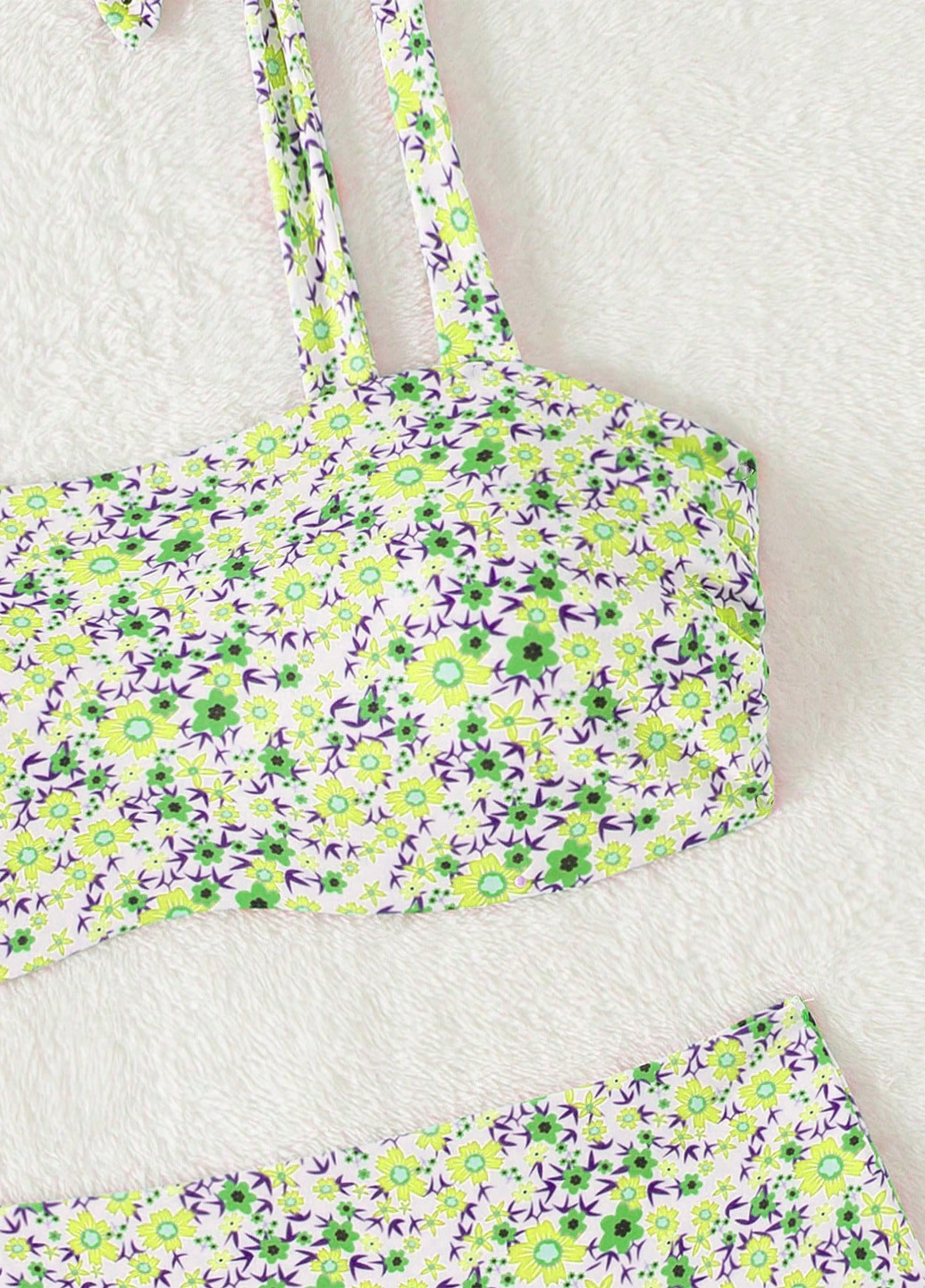 Комбінований літній купальник (ліф, трусики) бандо, роздільний SHEIN