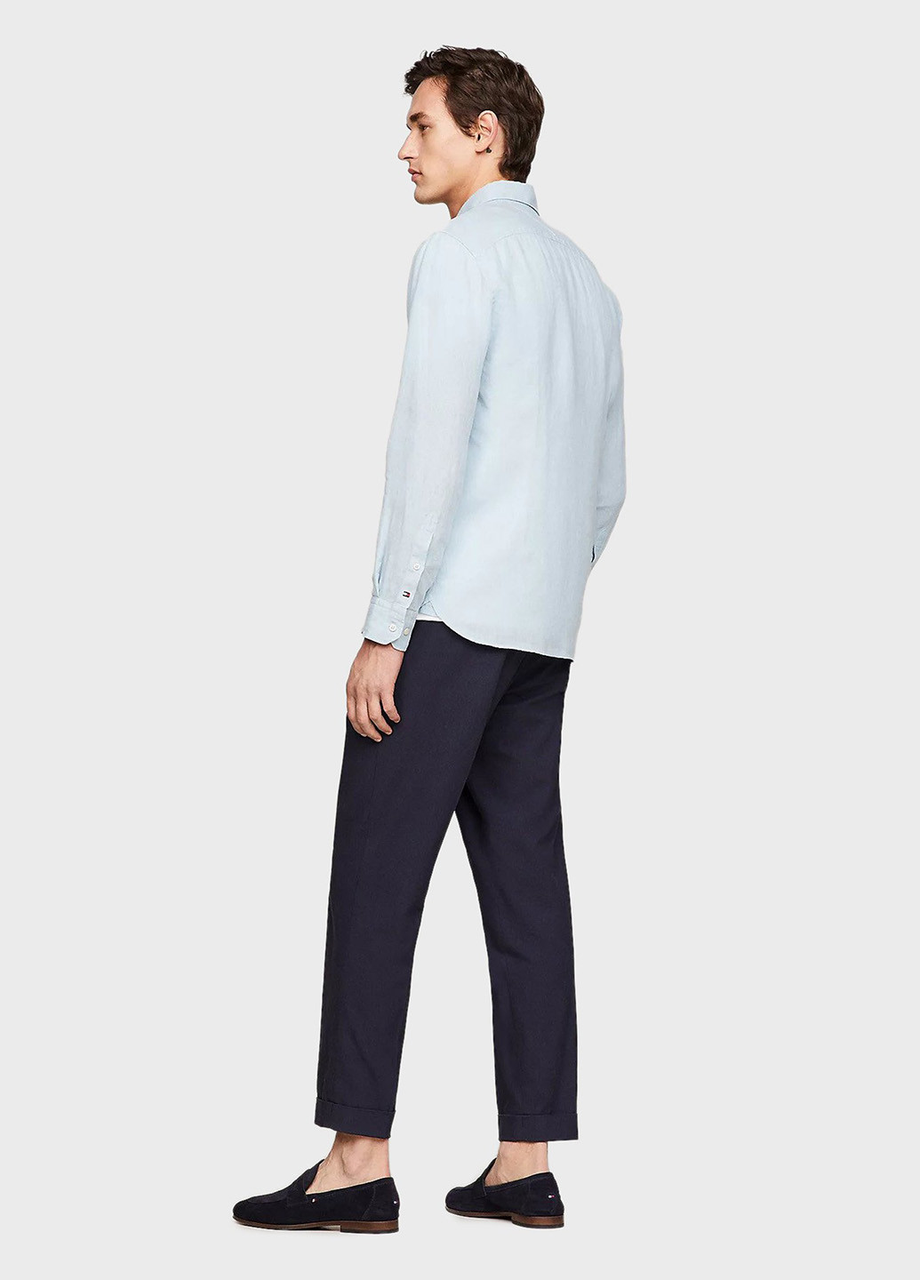 Голубой кэжуал рубашка однотонная Tommy Hilfiger