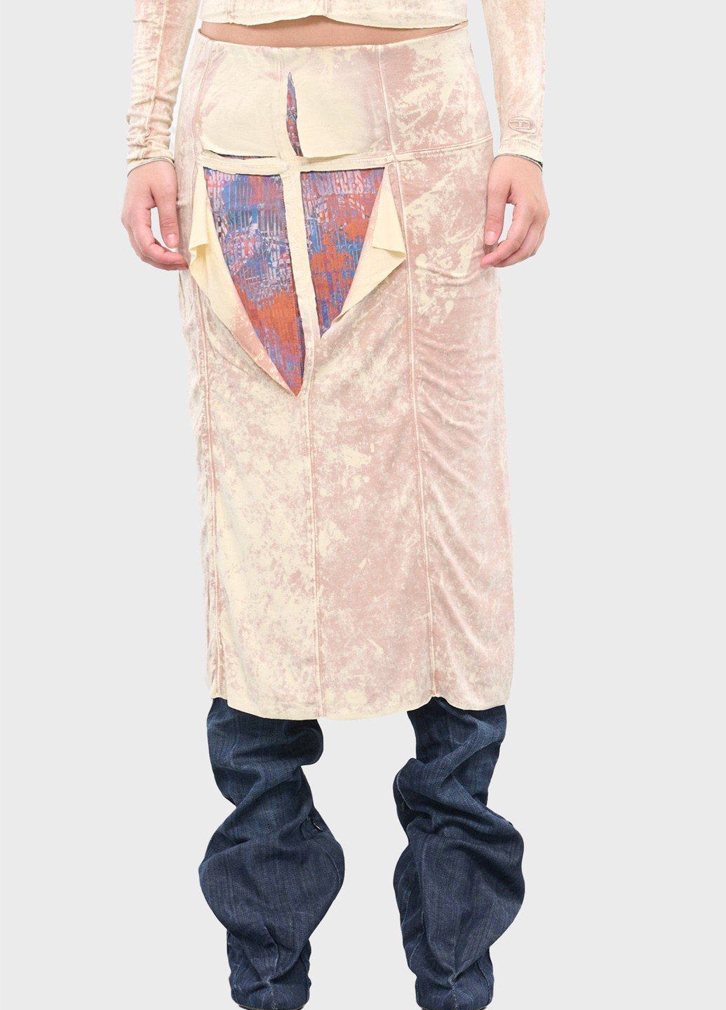 Бежевая кэжуал тай-дай юбка Diesel