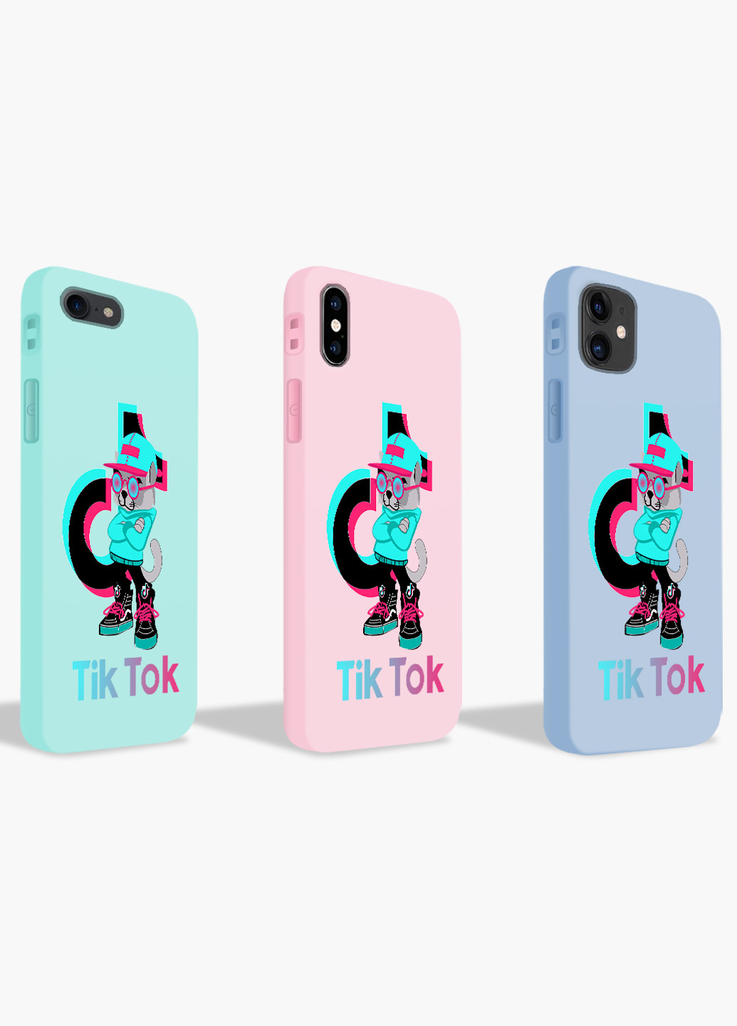 Чехол силиконовый Apple Iphone X Кот Тик Ток (Cat TikTok) (6129-1644) MobiPrint (219503473)