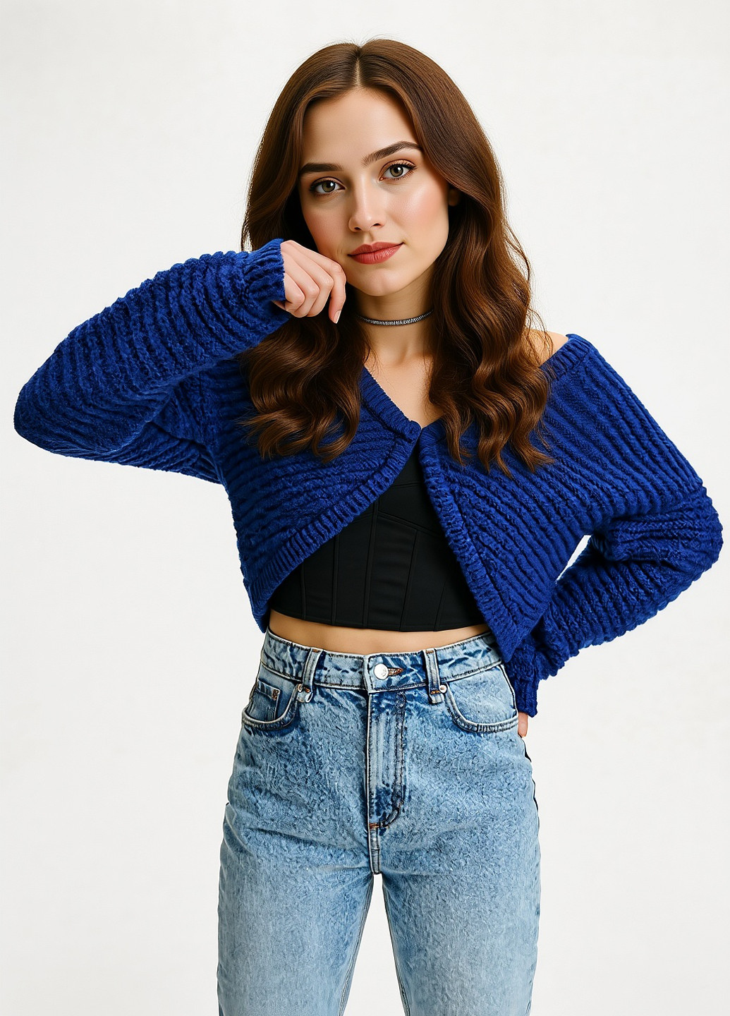 Синий демисезонный кардиган Reserved