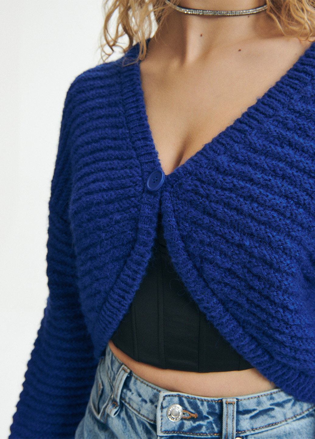 Синий демисезонный кардиган Reserved