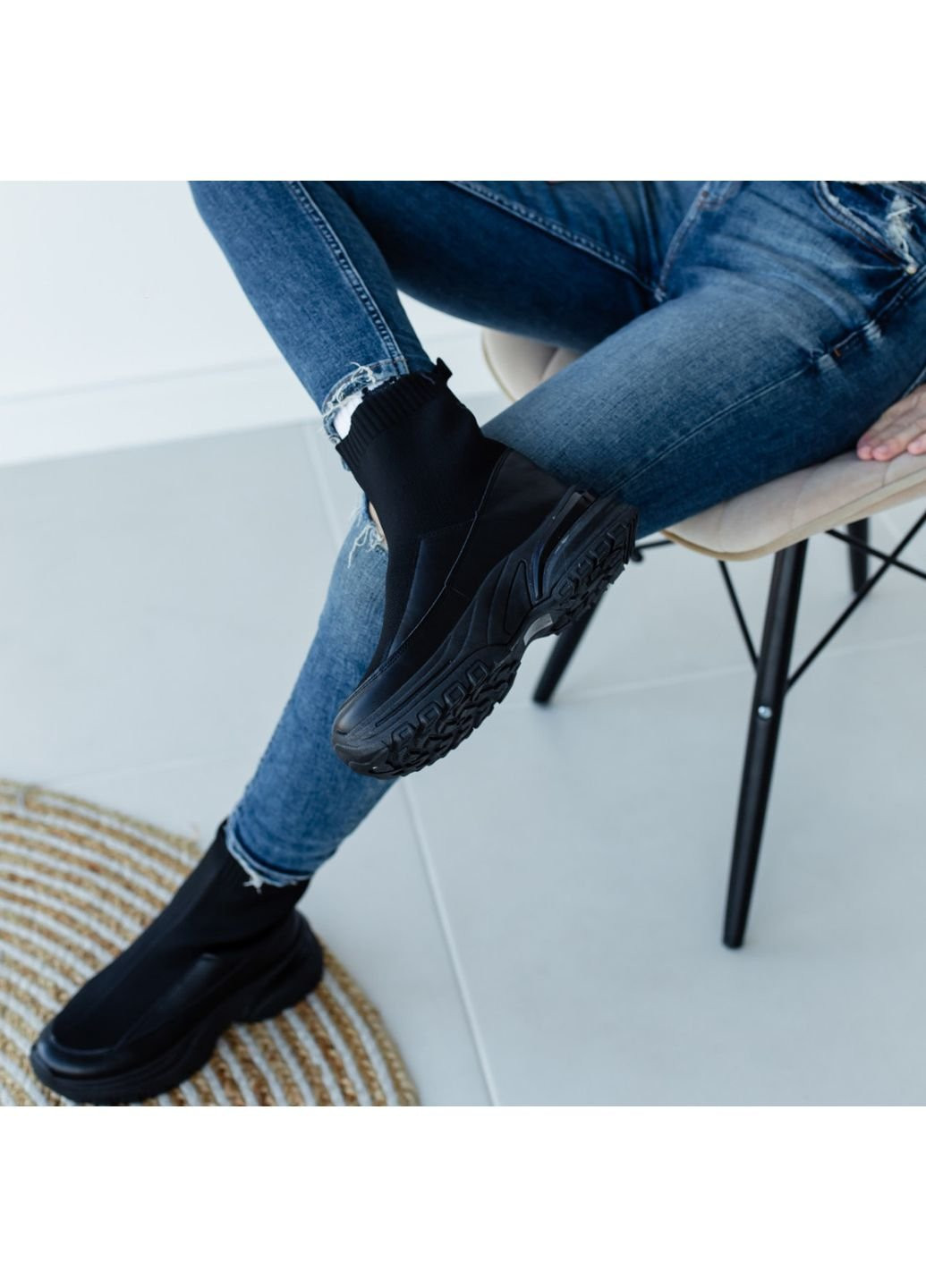 Осенние ботинки женские maple 3319 41 26 см черный Fashion из искусственной кожи