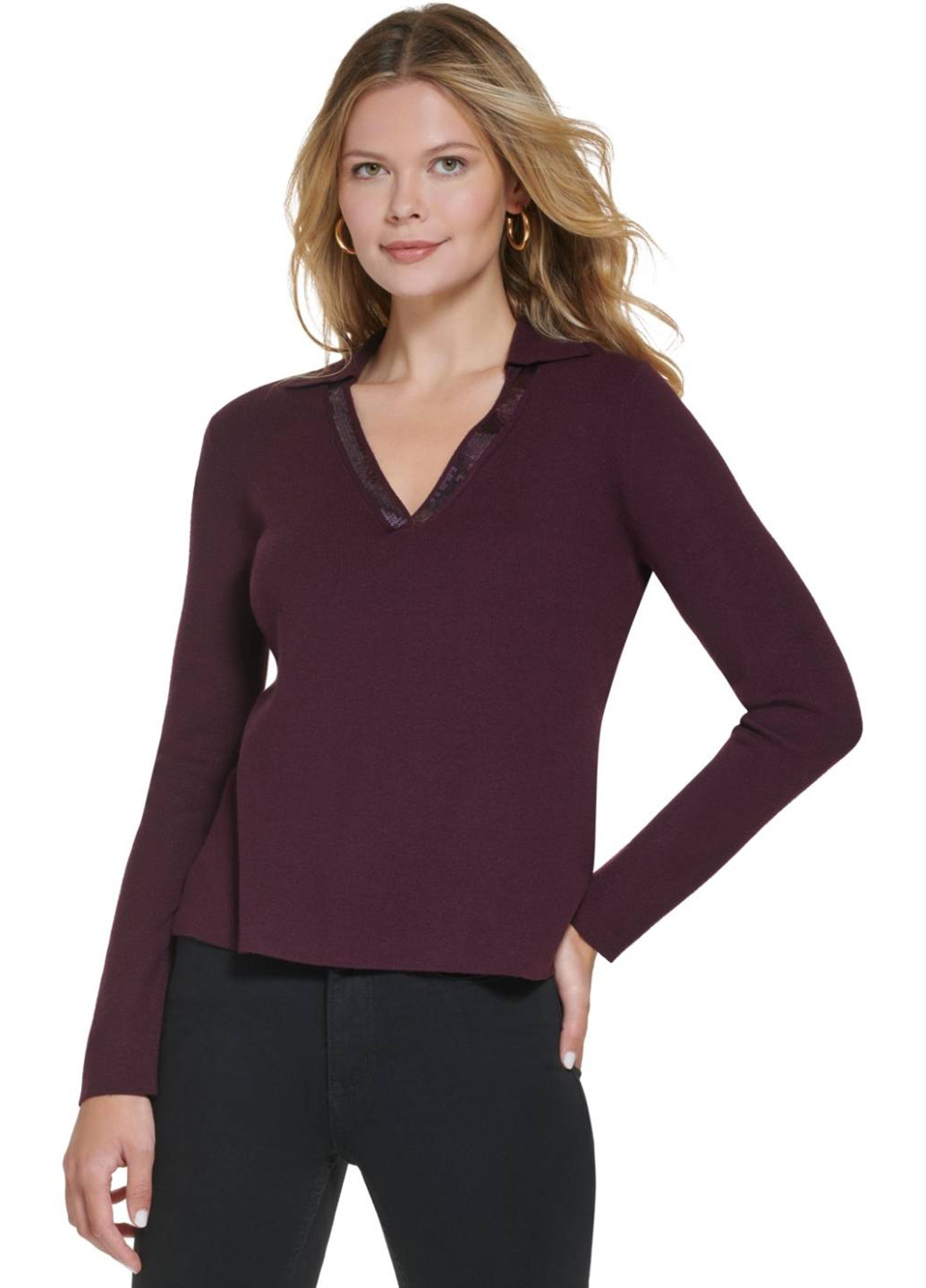 Темно-фиолетовый демисезонный пуловер пуловер Calvin Klein