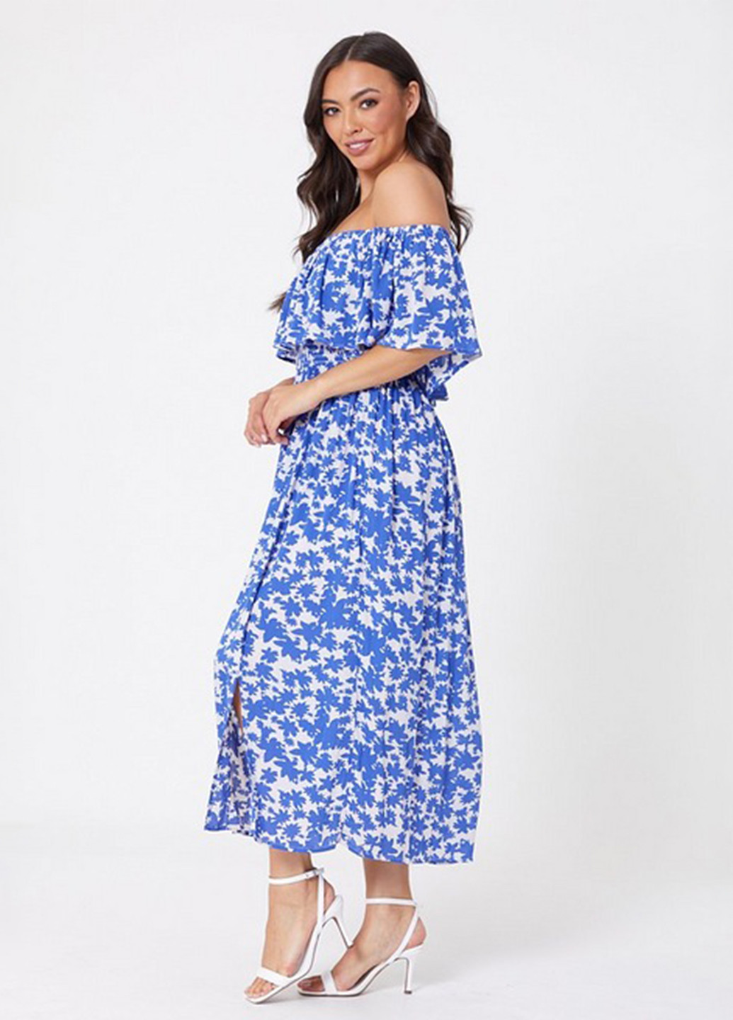 Синее кэжуал платье Studio с цветочным принтом