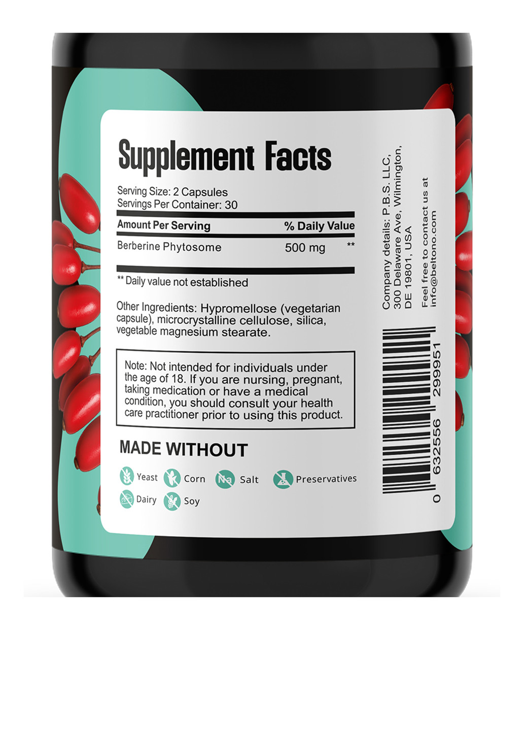 Берберин Фитосома Плюс, 500 мг Bel Tono (358819177)