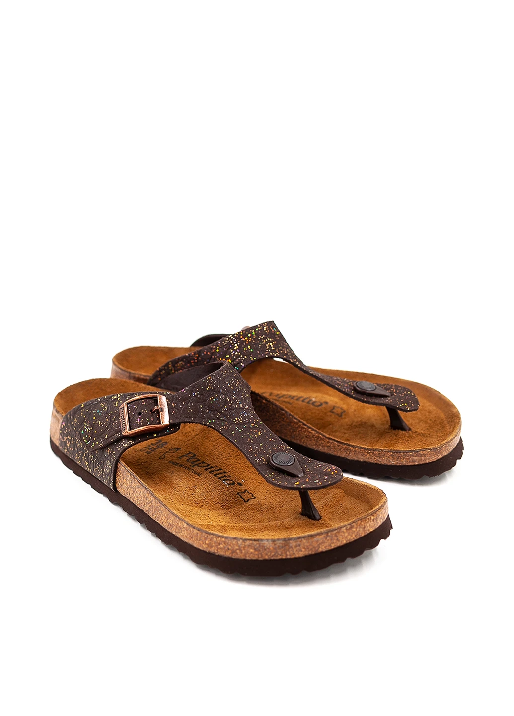 Коричневые кэжуал вьетнамки Birkenstock с тиснением