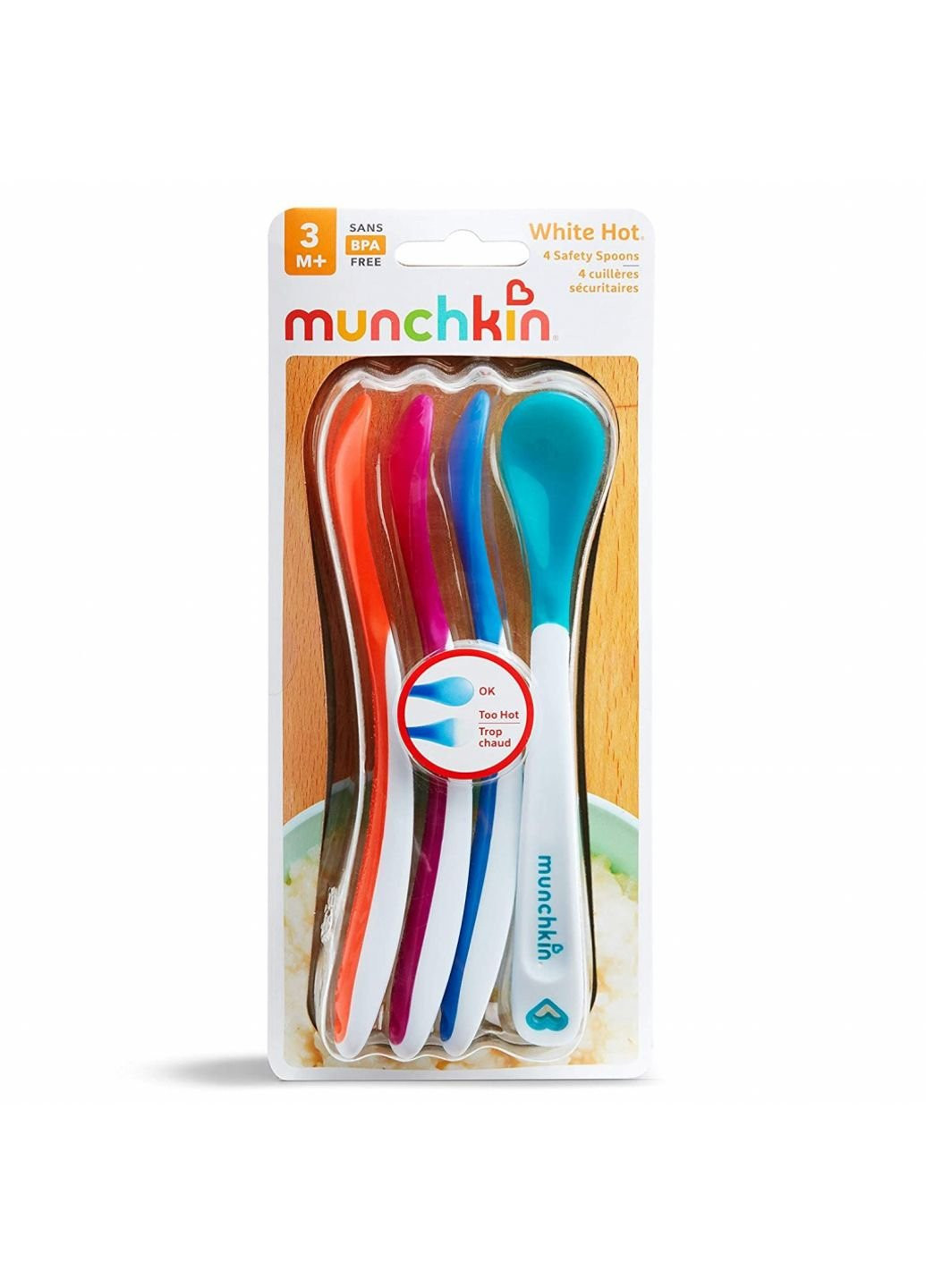 Набор детской посуды White Hot термочувствительных ложек 4 шт Munchkin (252244213)