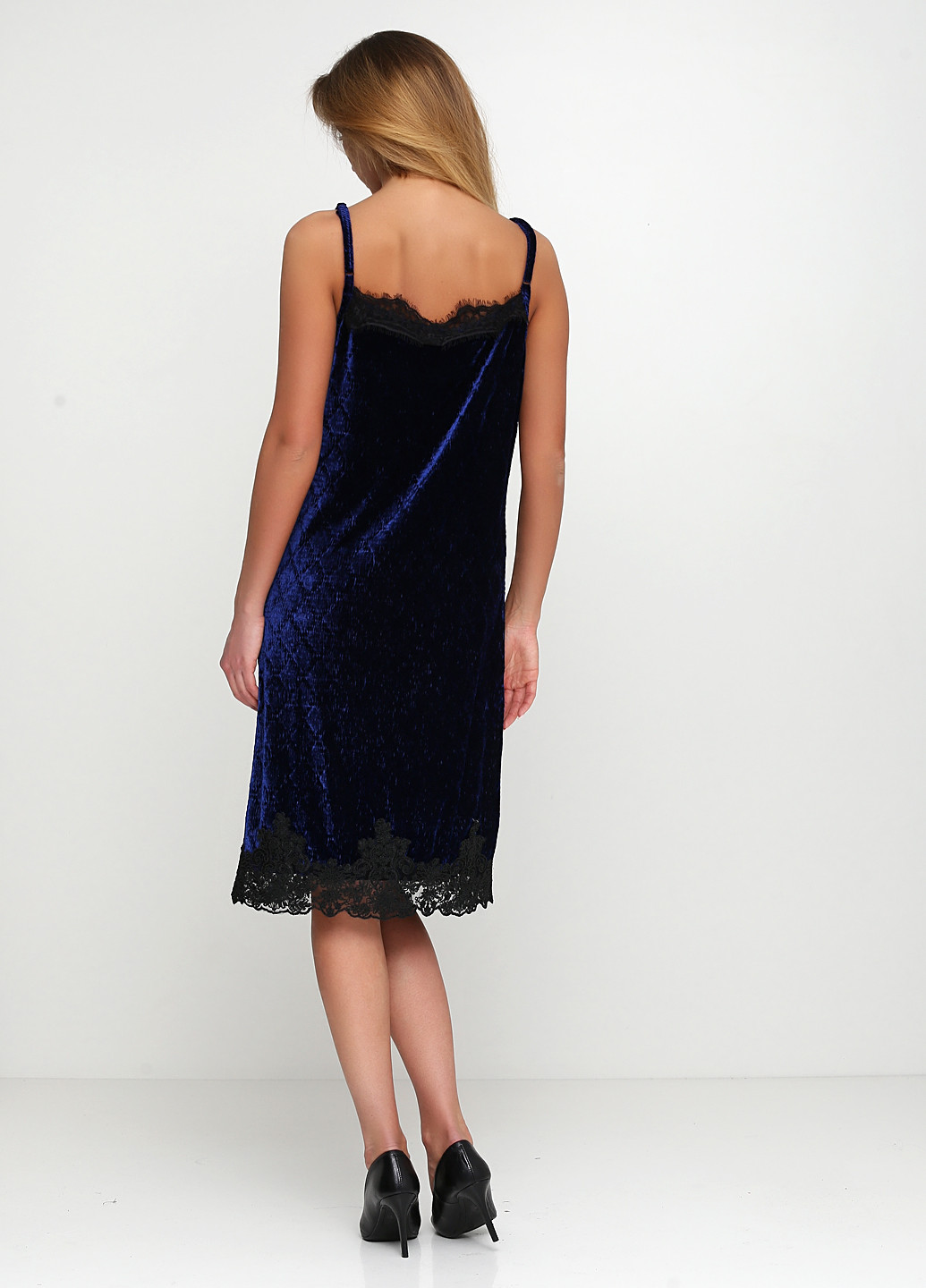 Темно-синее кэжуал платье Minus фактурное