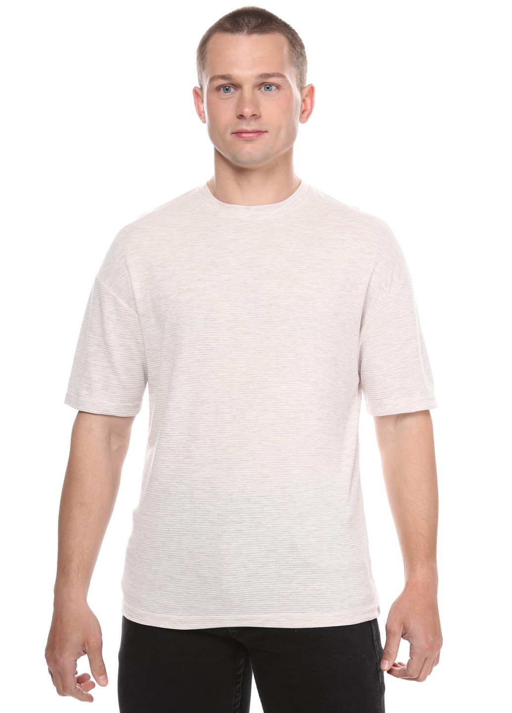 Комбінована футболка 2787-ov xl світло-бежевий (2000904149360) Figo