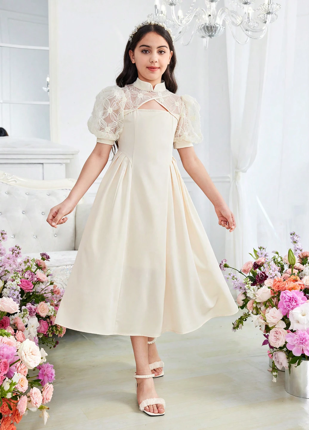 Молочное платье SHEIN (331624202)