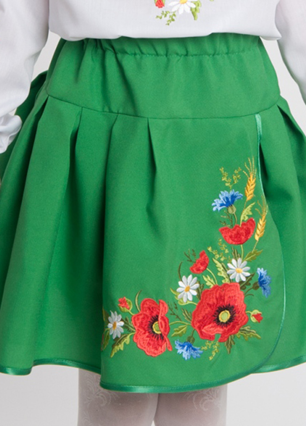 Зеленая кэжуал цветочной расцветки юбка Vyshyvanka мини