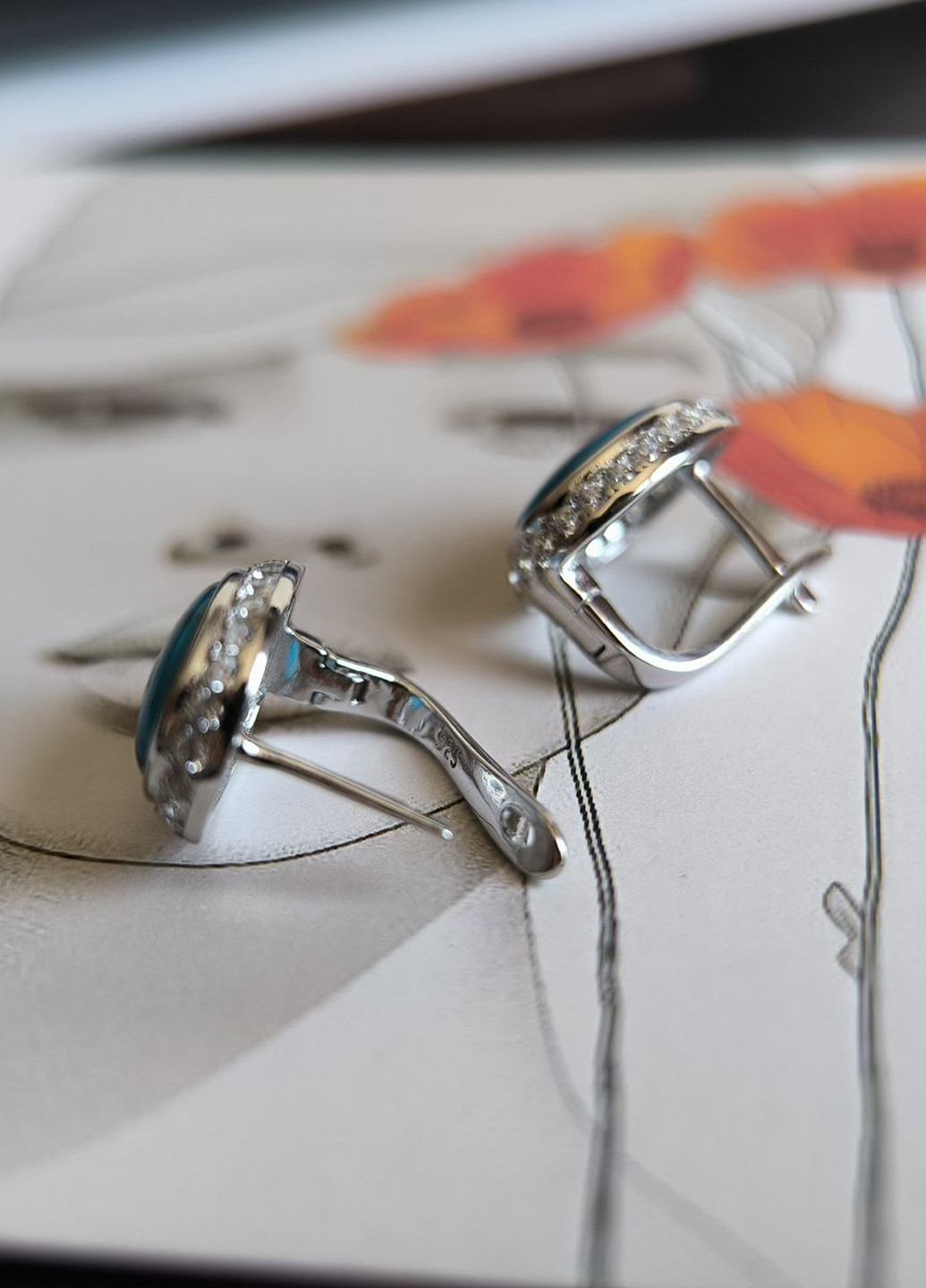 Сережки Silver Flame (350941329)