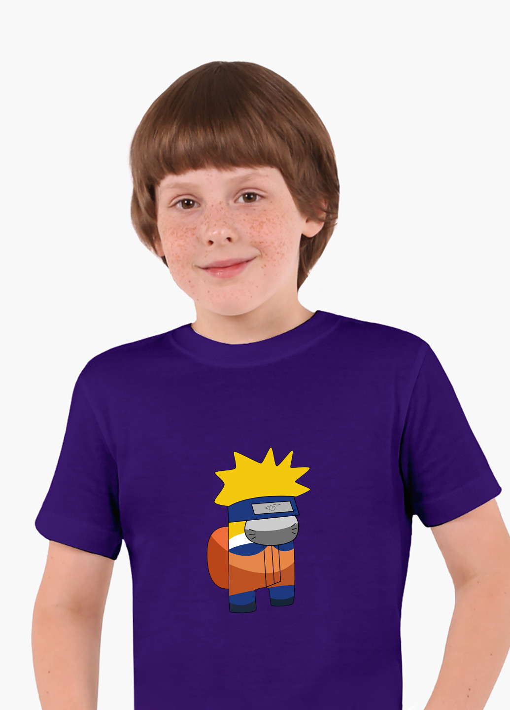 Фіолетова демісезонна футболка дитяча амонг ас наруто (naruto among us) (9224-2424) MobiPrint