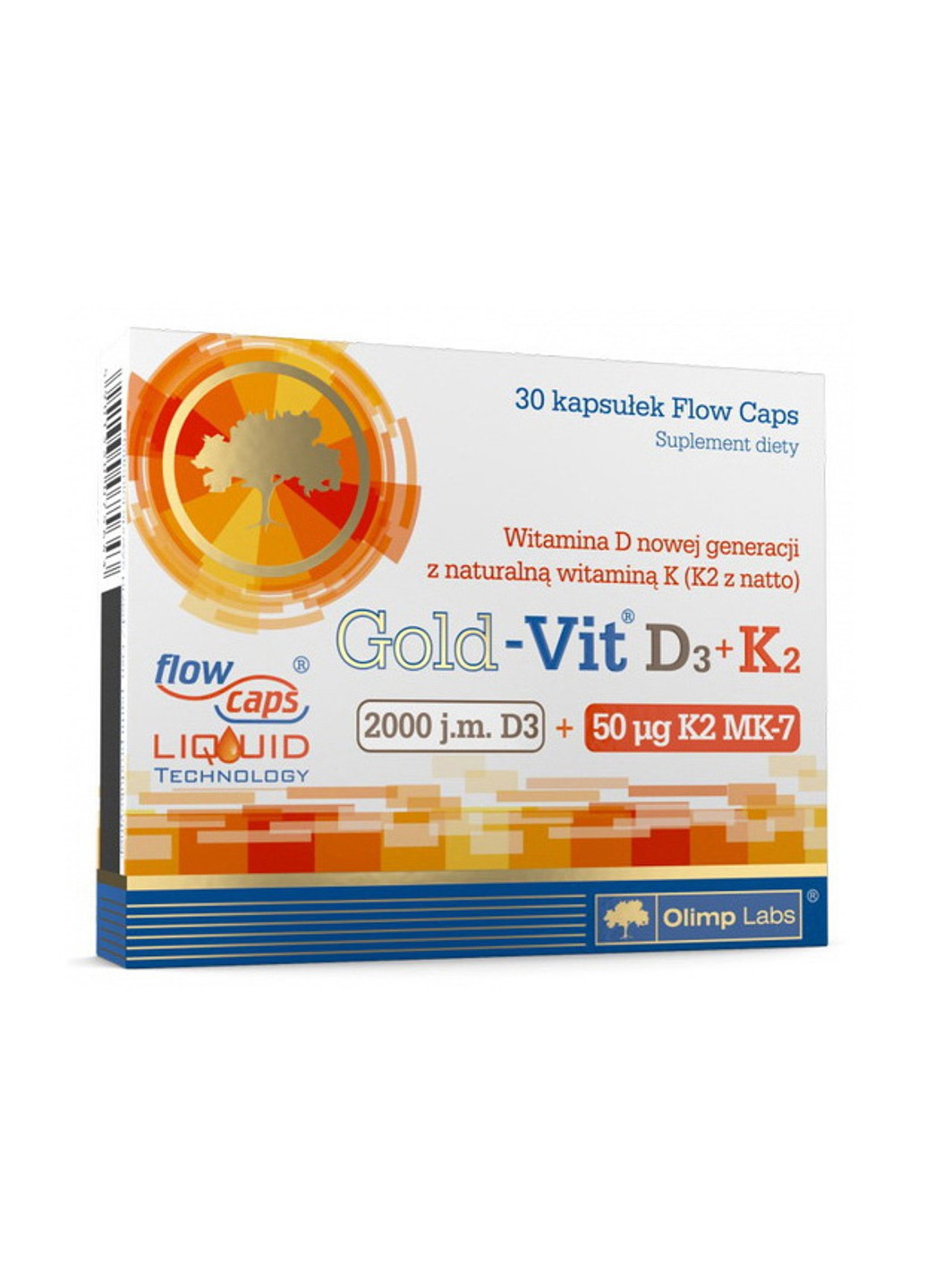 Витамин Д3 + K2 Gold-Vit D3 + K2 2000 IU/50 µg 30 капсул Olimp (255408513)