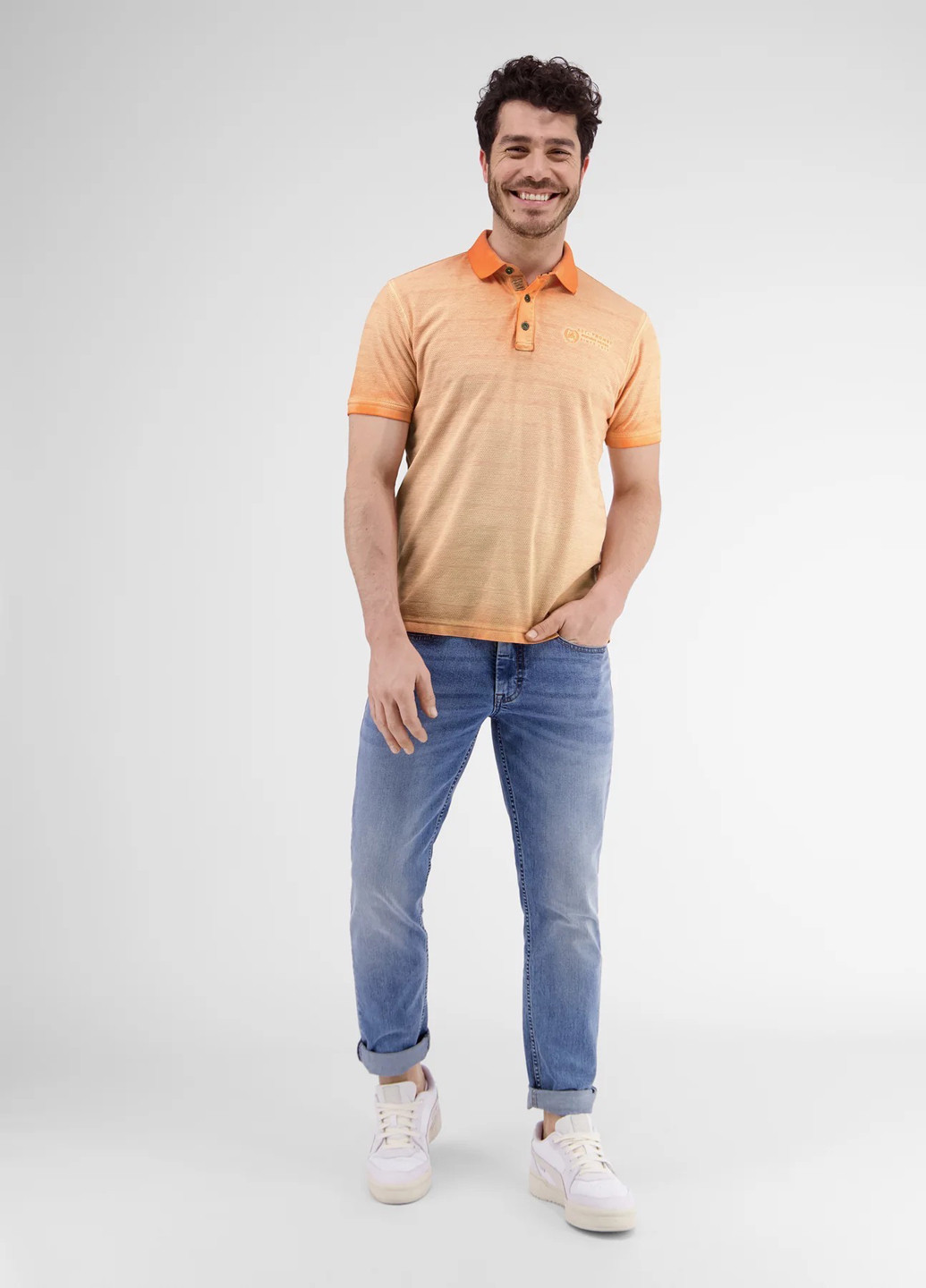 Оранжевая футболка-поло для мужчин Lerros