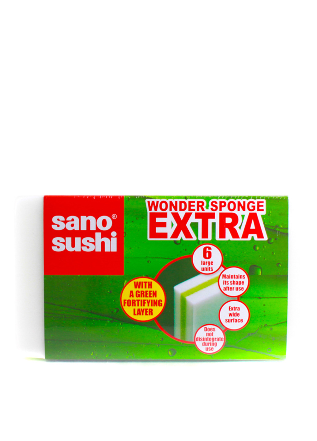 Губка Sushi Wonder Sponge Extra Sano салатовая