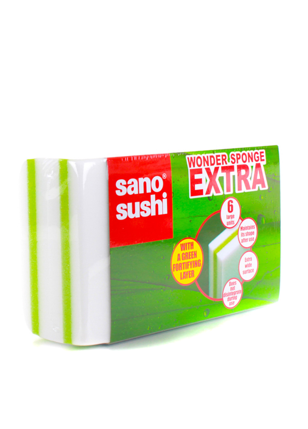 Губка Sushi Wonder Sponge Extra Sano салатовая
