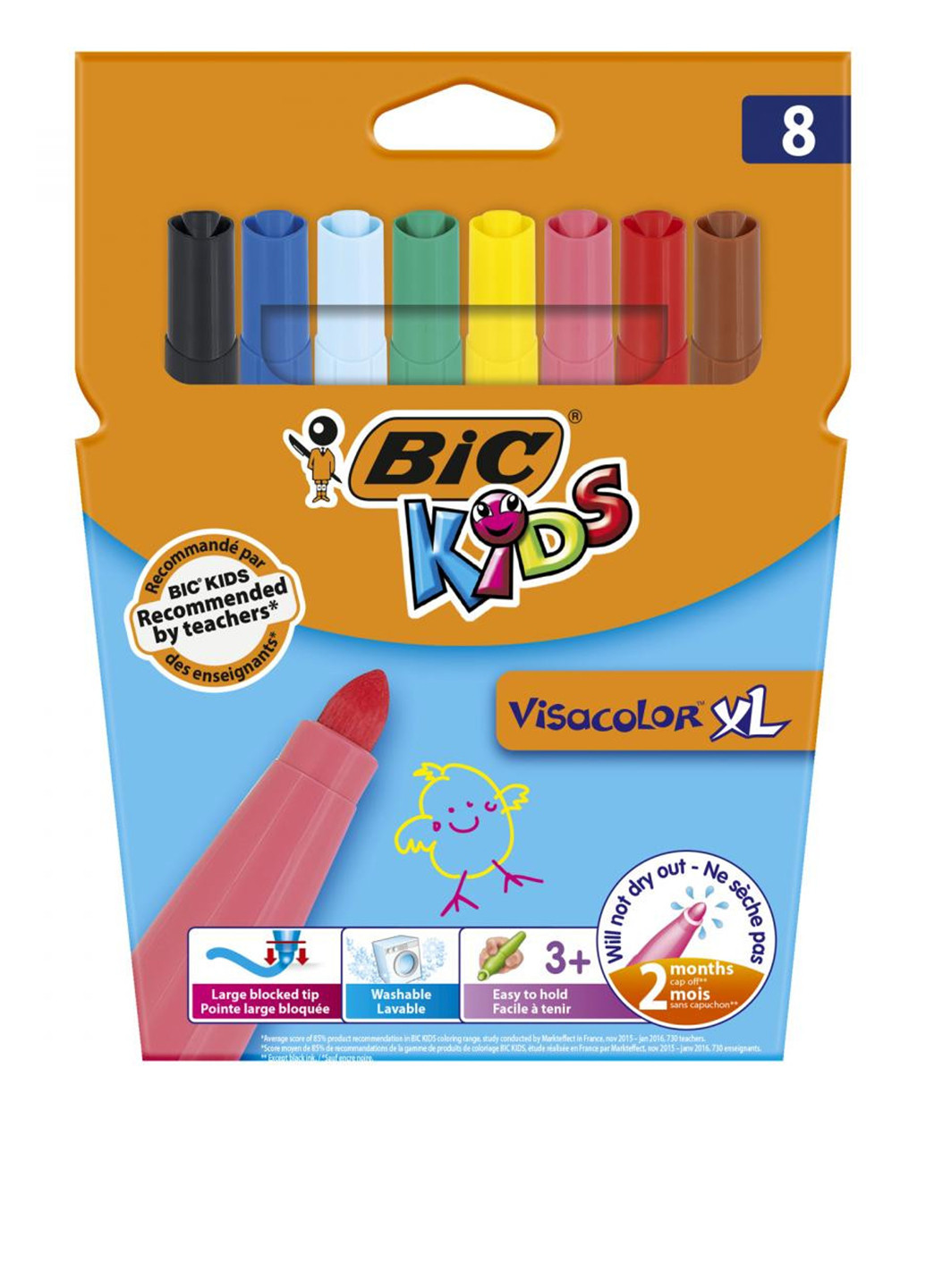 Фломастер Kids Visacolor XL, (8 шт.) Bic (249565375)