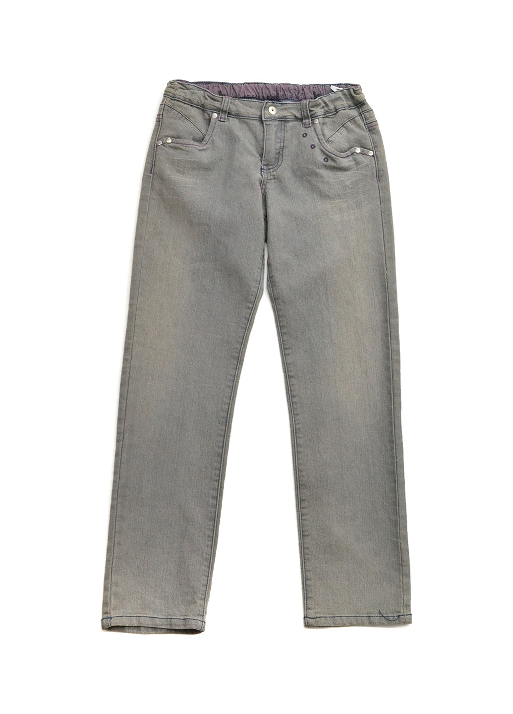 Светло-серые демисезонные прямые джинсы Piccolo L