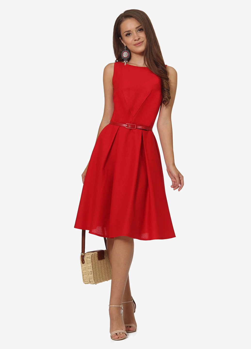 Червона кежуал сукня, сукня зі шлейфом Lila Kass однотонна