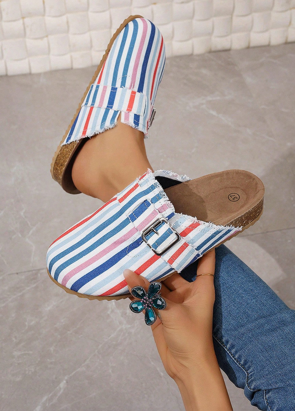 Цветные туфли SHEIN без каблука с бахромой