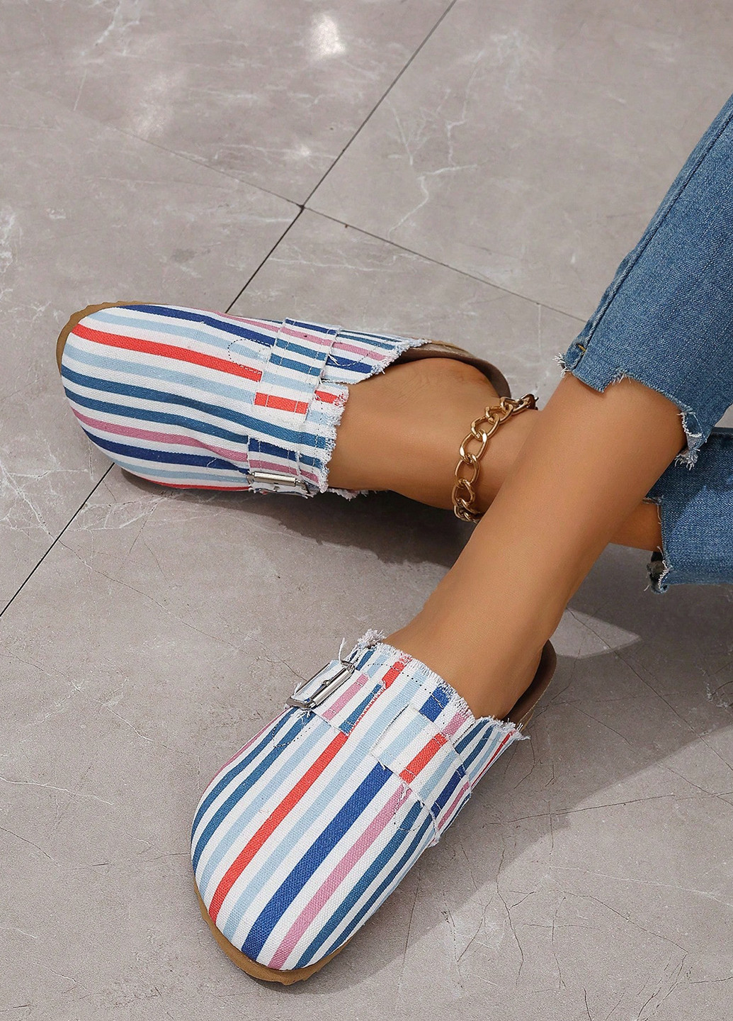 Цветные туфли SHEIN без каблука с бахромой