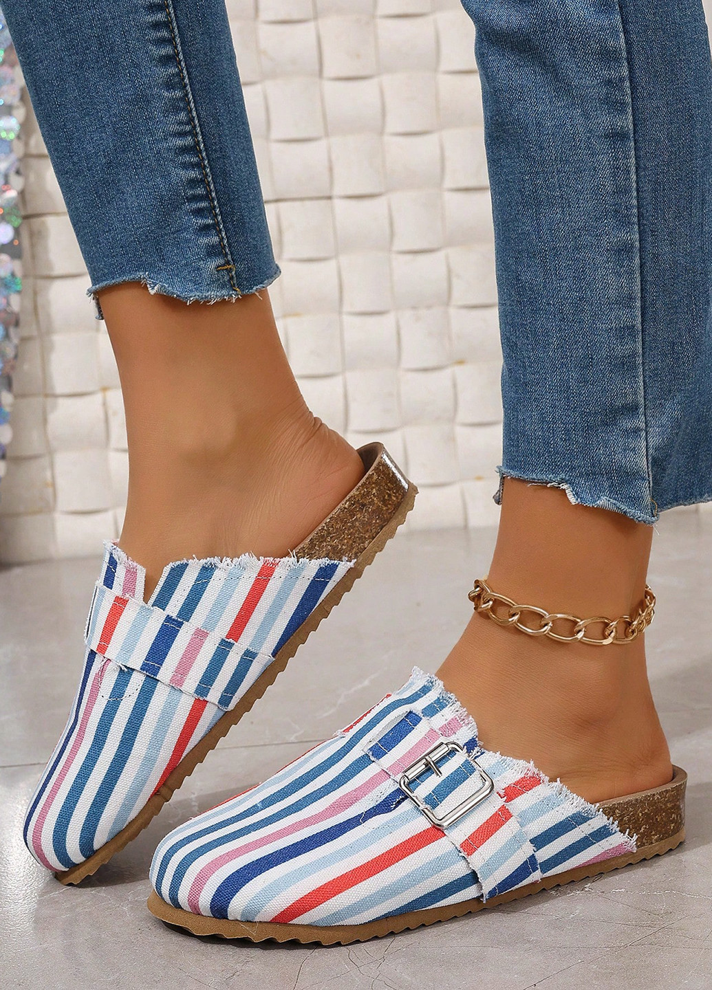 Цветные туфли SHEIN без каблука с бахромой