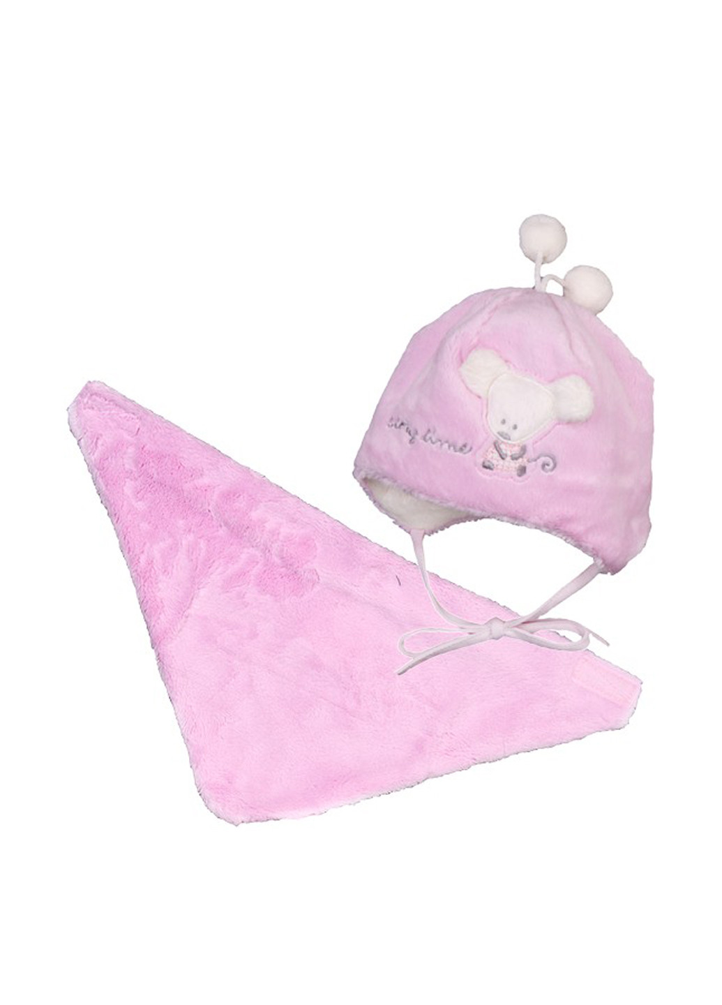Розовый зимний комплект (шапка, шарф) Coccodrillo