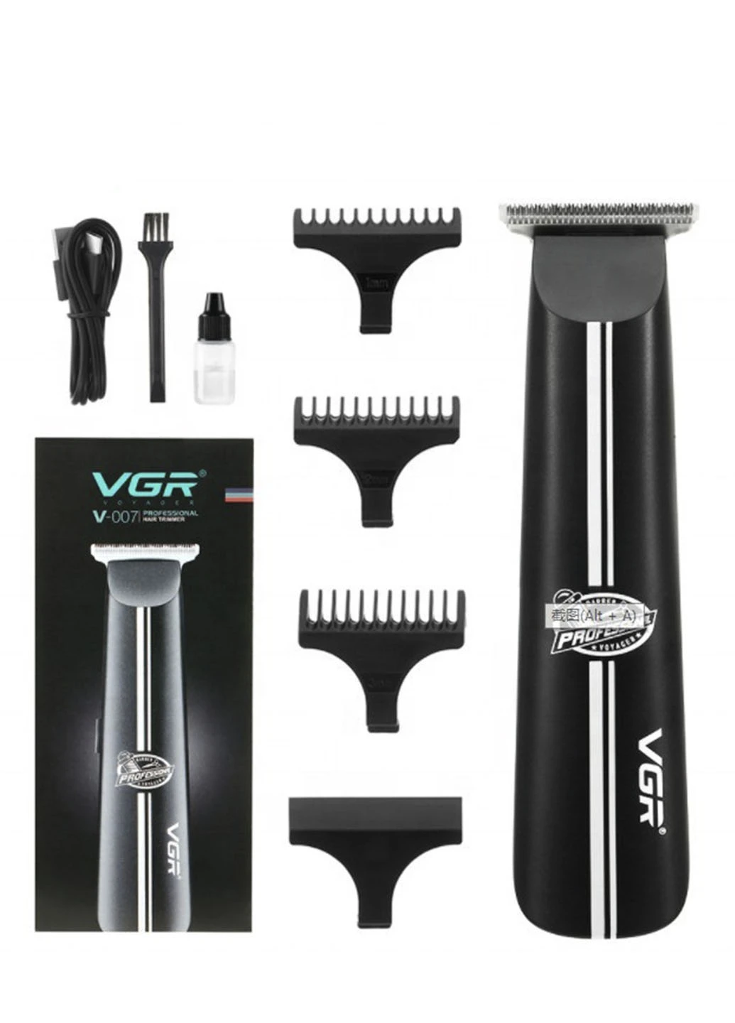 Акумуляторна машинка для стрижки бороди та вусів V 007 4 насадки VGR (252404977)