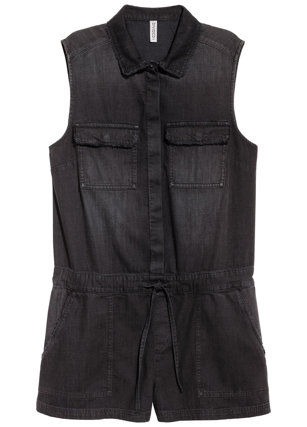 Комбiнезон H&M комбинезон-шорты однотонный чёрный денил хлопок