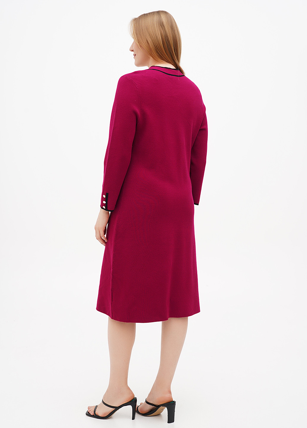 Фуксиновое (цвета Фуксия) кэжуал платье платье-свитер Talbots однотонное
