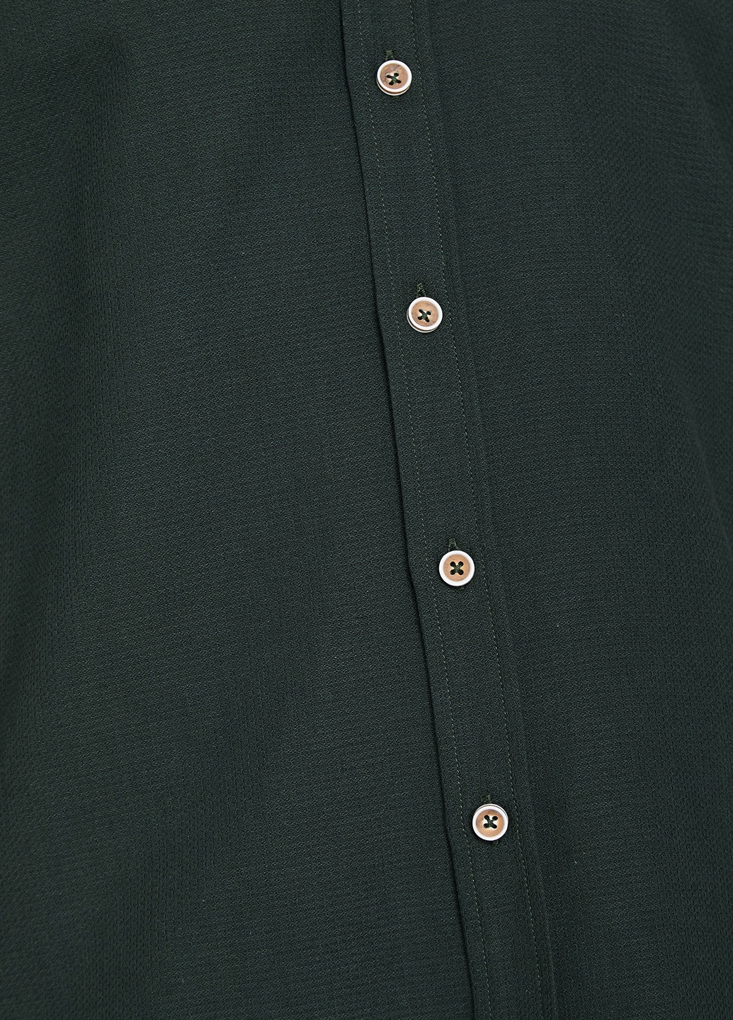 Сорочка KOTON однотонна темно-зелена кежуал бавовна