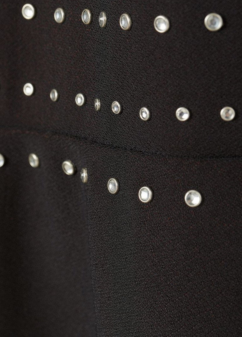 Черное кэжуал платье со стразами H&M однотонное