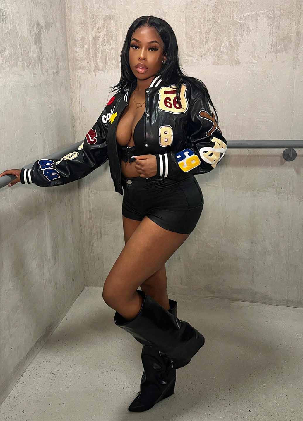 Бомбер SHEIN бейсбольный на кнопках (367194644)