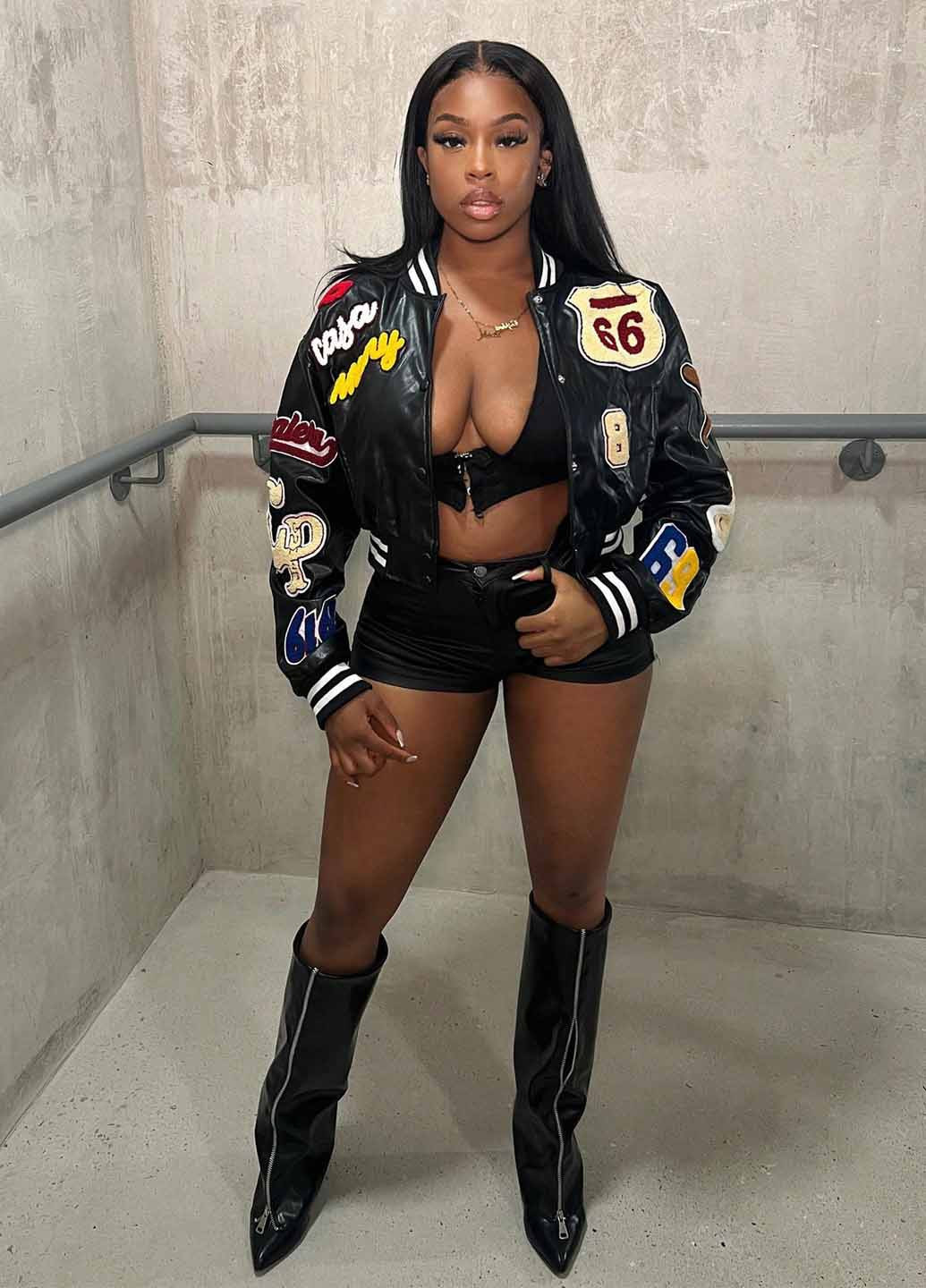 Бомбер SHEIN бейсбольный на кнопках (367194644)