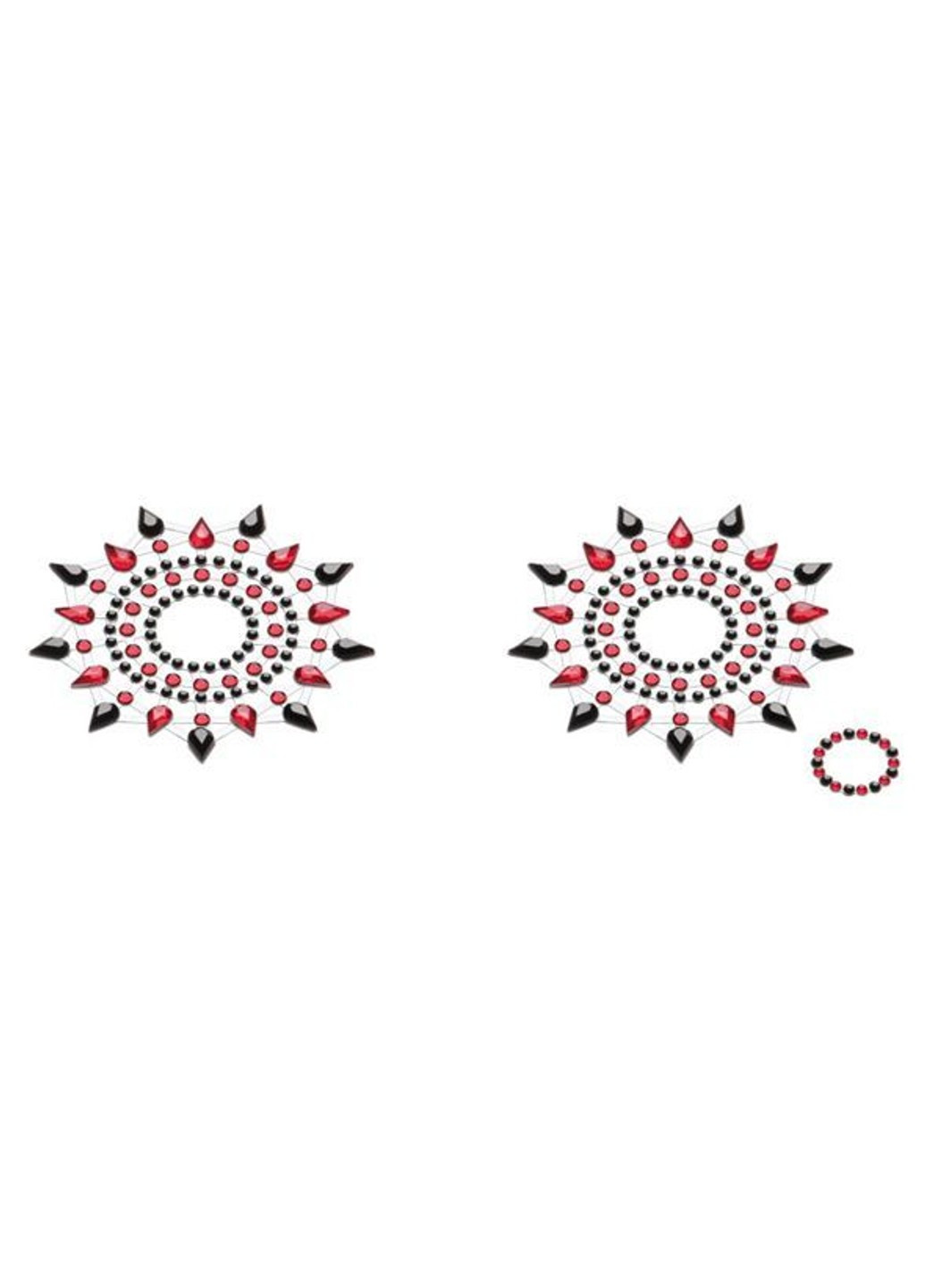 Пэстис из кристаллов Gloria set of 2 - Black/Red, украшение на грудь Petits Joujoux (255459665)