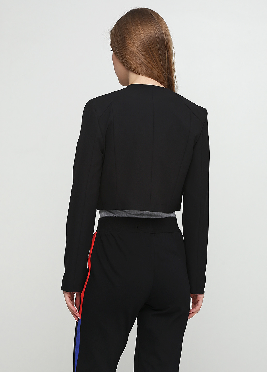 Черный женский жакет Everis в клеточку - демисезонный