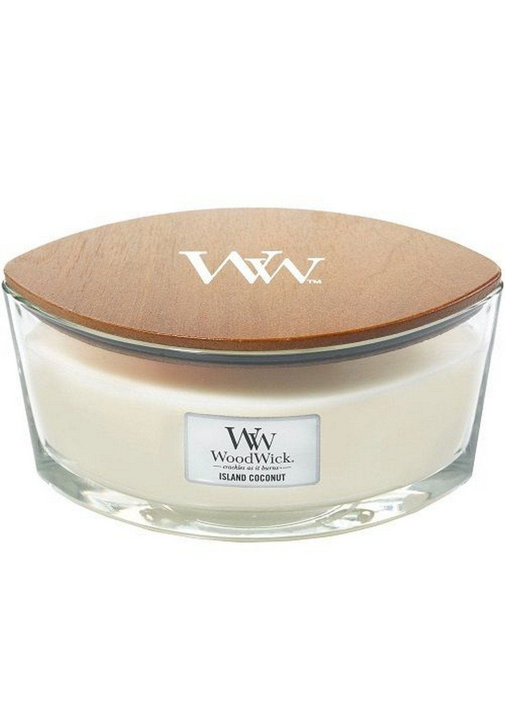 Ароматическая свеча в стекле Ellipse Island Coconut 453 г (76115E) WoodWick (227516169)