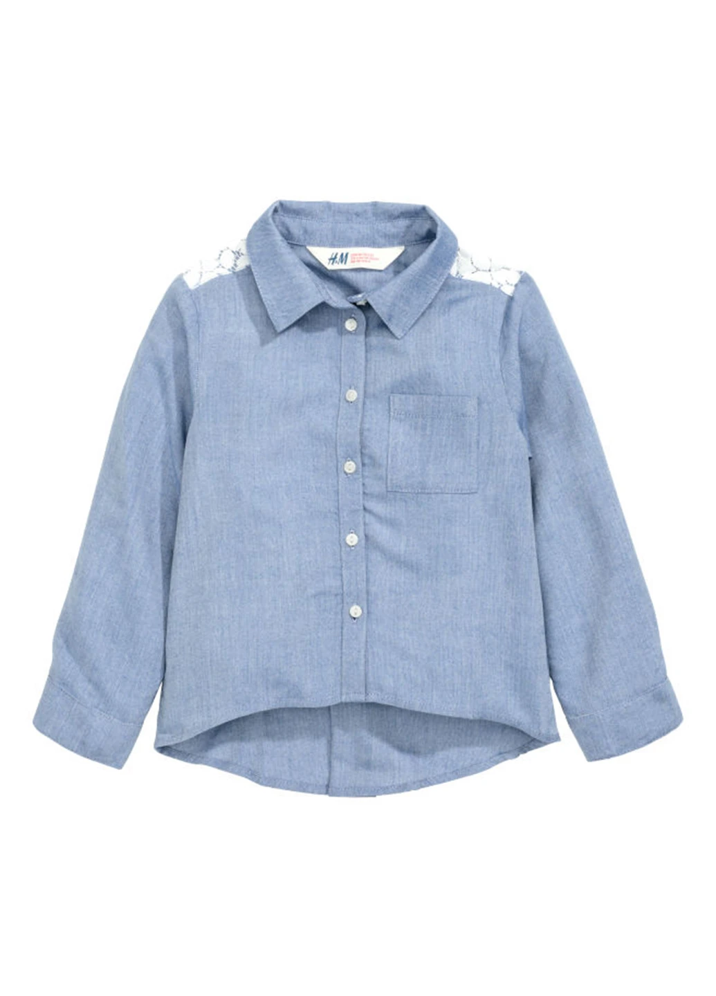 Голубая однотонная блузка H&M демисезонная