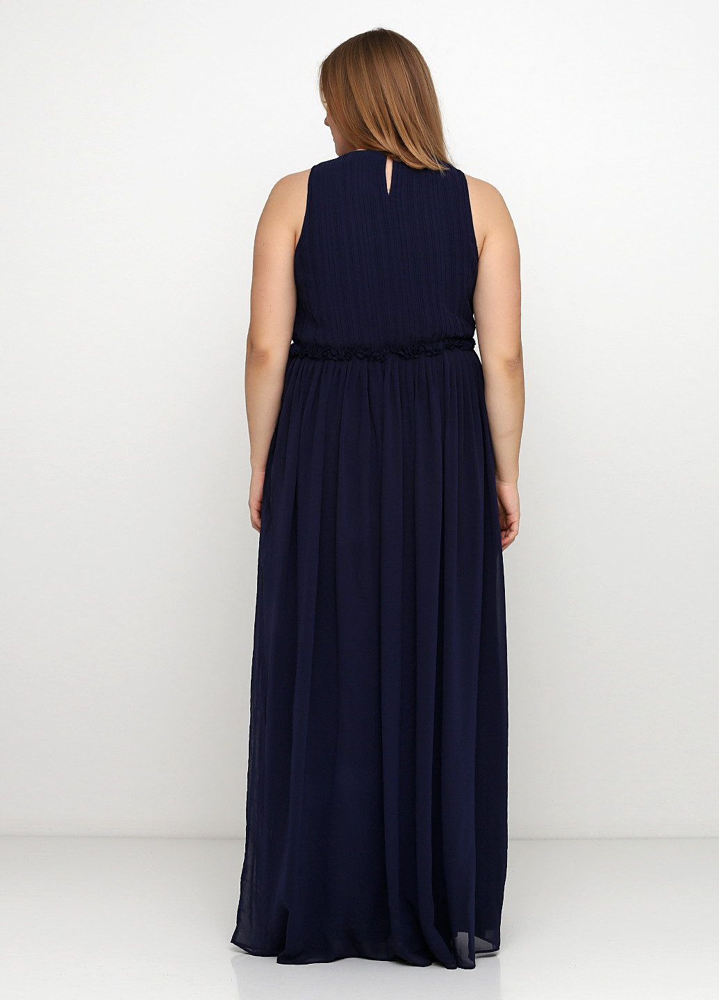 Синее вечернее платье в греческом стиле H&M однотонное