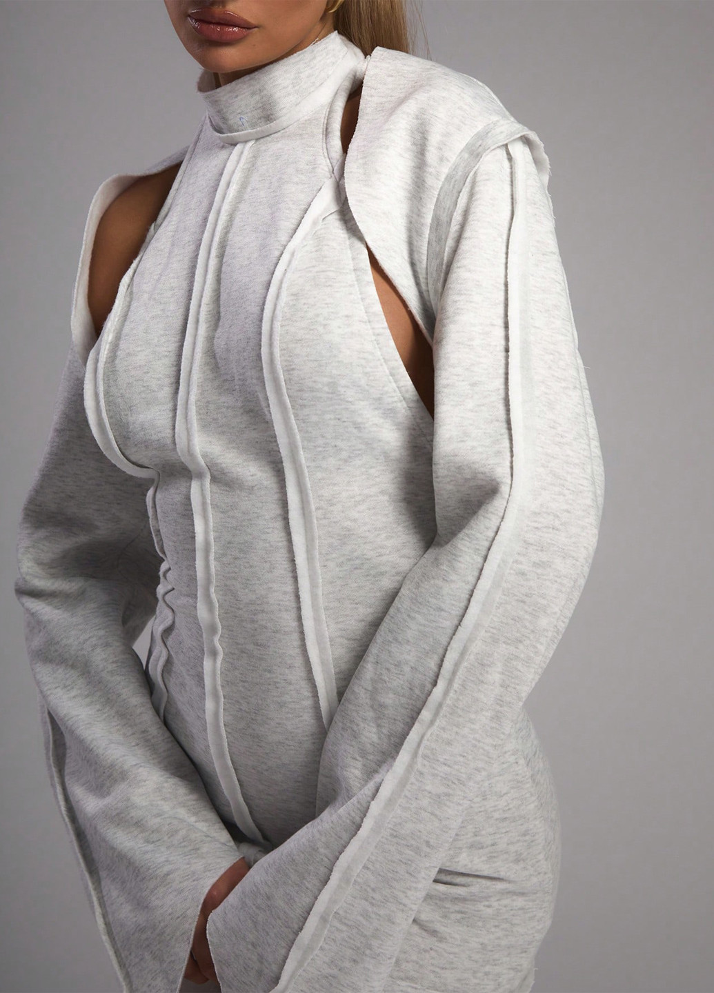 Світло-сіра кежуал сукня силуетна SHEIN меланжева