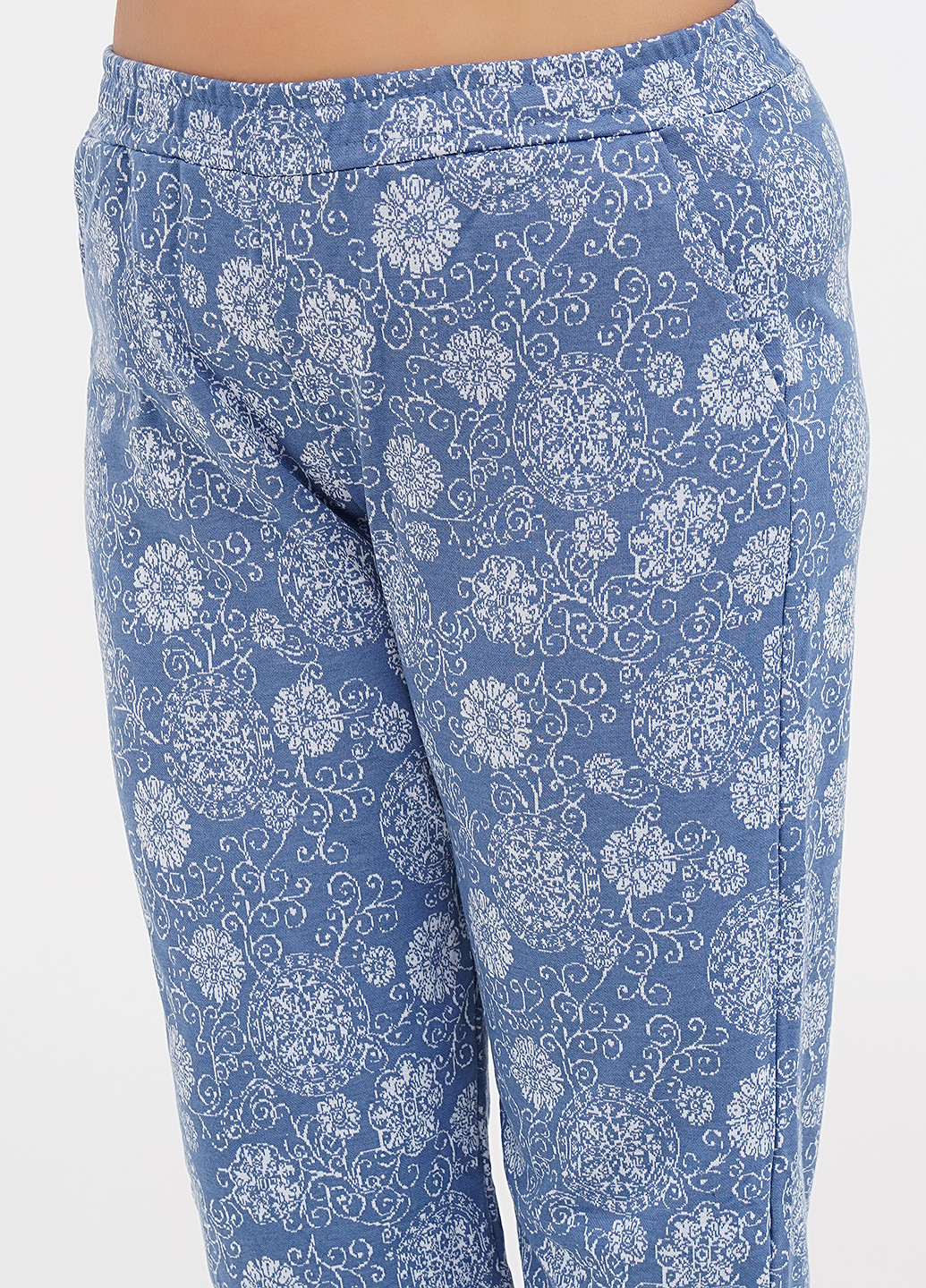 Голубая зимняя пижама (лонгслив, брюки) Cotpark
