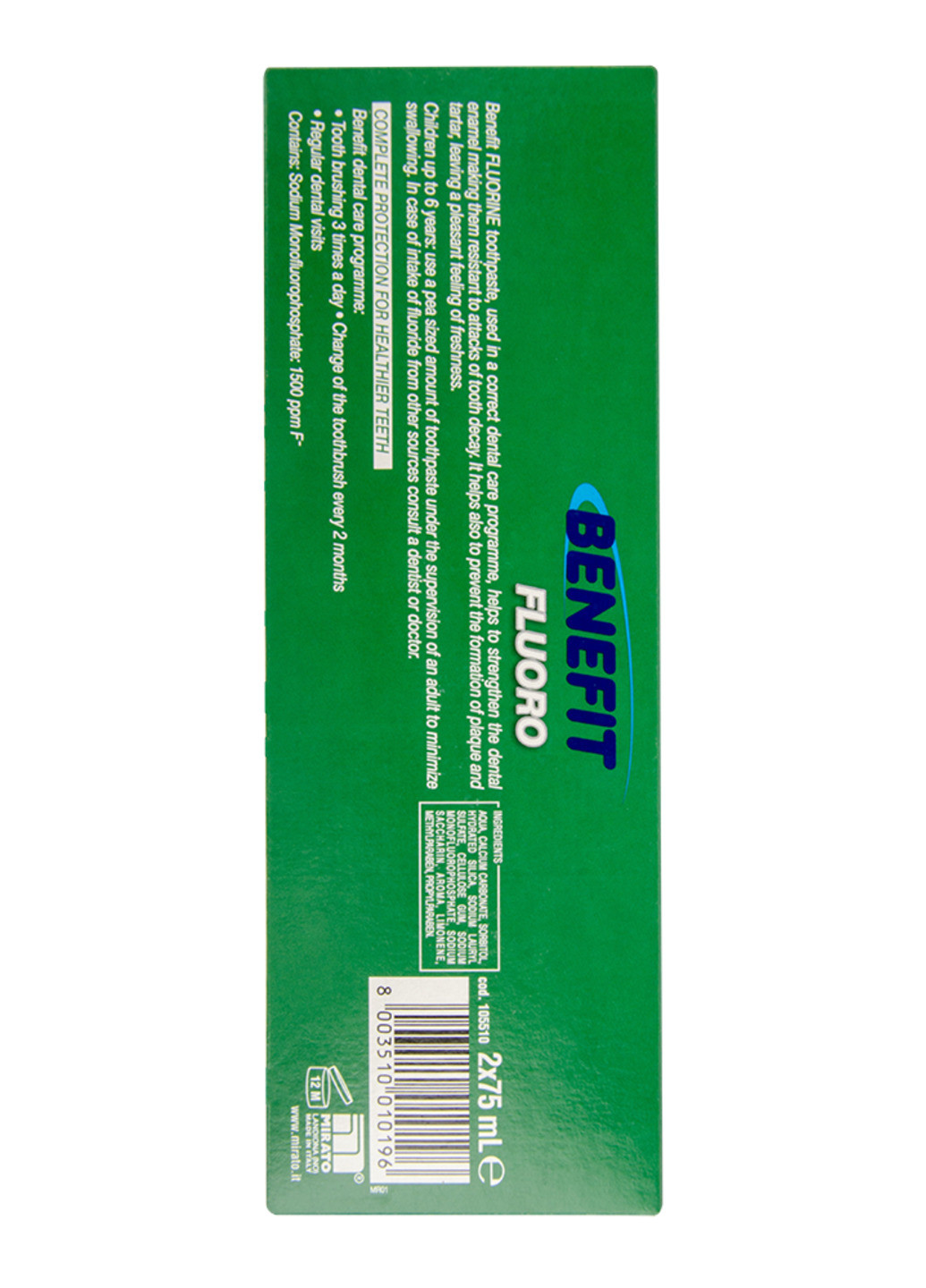 Зубная паста Fluoro с фтором 2*75 мл Benefit (219322092)
