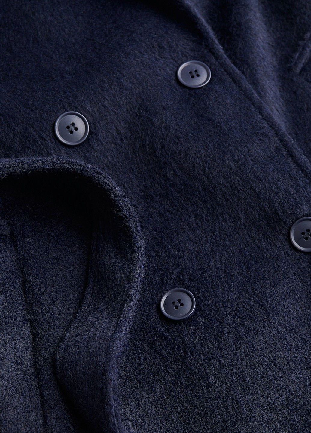 Темно-синє демісезонне Пальто двобортне H&M